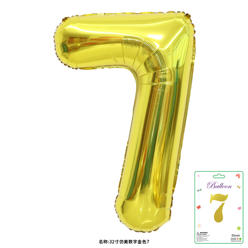 32寸卡装美版数字0到9气球儿童生日派对装饰婚庆婚房布置数字气球|undefined