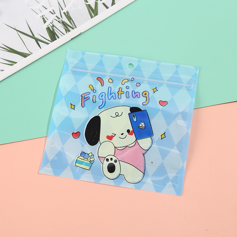 Bolsa de embalaje de dibujos animados lindo snack ziplock bolsa de alimentos sub-Bolsa de embalaje galleta caramelo clasificación del hogar bolsa de almacenamiento al por mayor