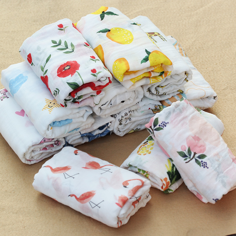 Double-layer muslin cotton gauze wrap towel baby wrap quilt blanket baby newborn swaddling towel bath towel wrap