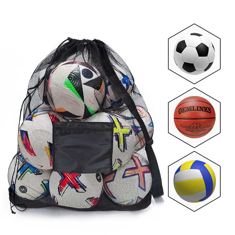 Amazon's Best-Selling Large-Capacity Training Football, Basketball, Volleyball, and Tennis Storage Mesh Bag, Extra-Large Basketball Bag