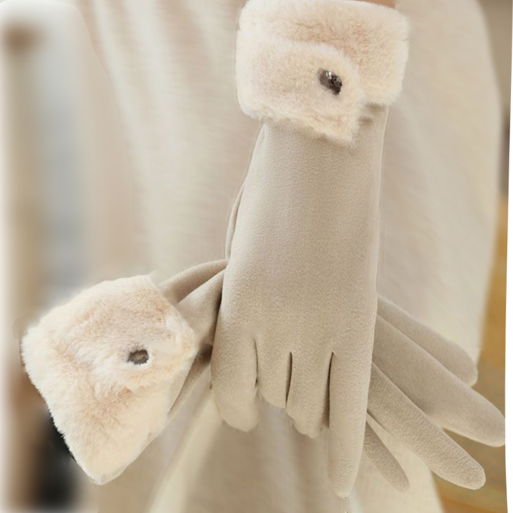 Guantes cálidos de invierno para mujeres, guantes táctiles a prueba de viento para montar al aire libre.