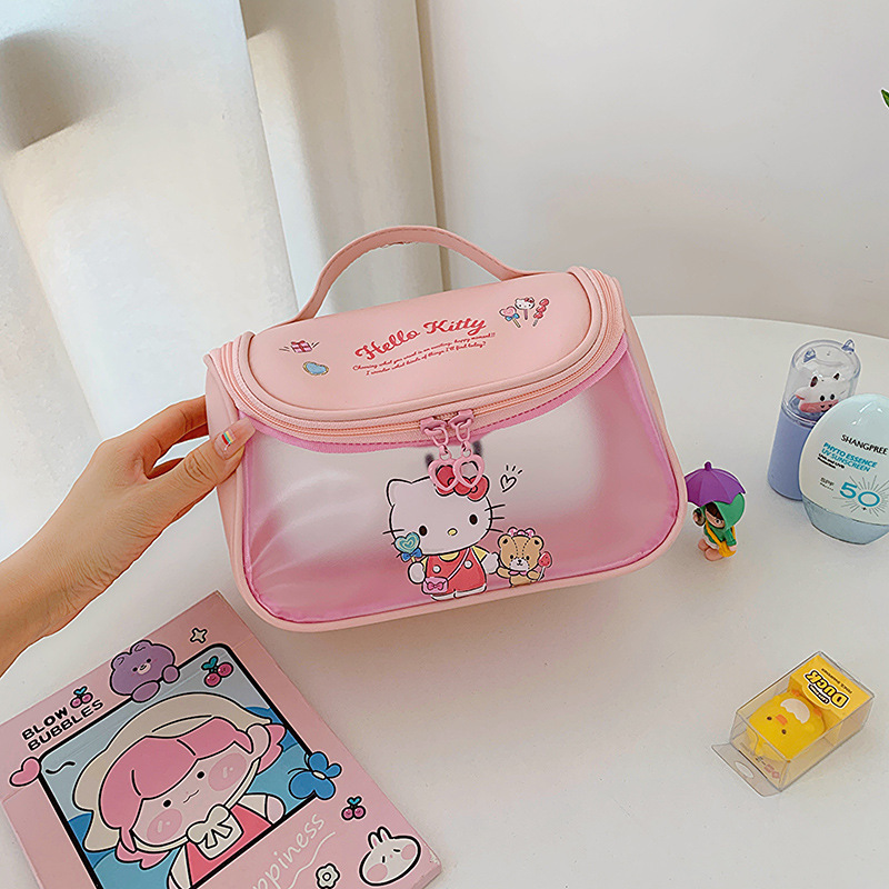 サンリオ ハローキティ ダウン ソフトクラウド 化粧品バッグ 大容量 高価値 ポータブル トラベル ストレージ バッグ|undefined