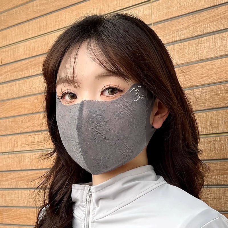 Máscara de protección solar de encaje, protección para los ojos, temperamento elegante, alta apariencia, hilo de malla transpirable antibacteriano antibacteriano de verano