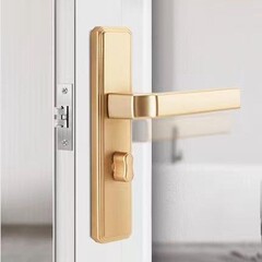 耐奢金色卫生间门锁通用型铝合金门锁厕所浴室门把手家用无钥匙锁
