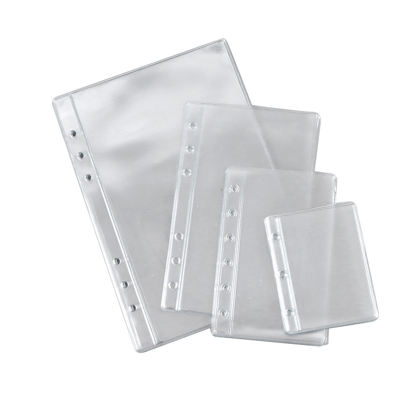 A5a6a7 bolsa de almacenamiento de hojas sueltas recarga de cuaderno libro de hojas sueltas de 6 agujeros accesorios transparentes libro de almacenamiento de diario en stock