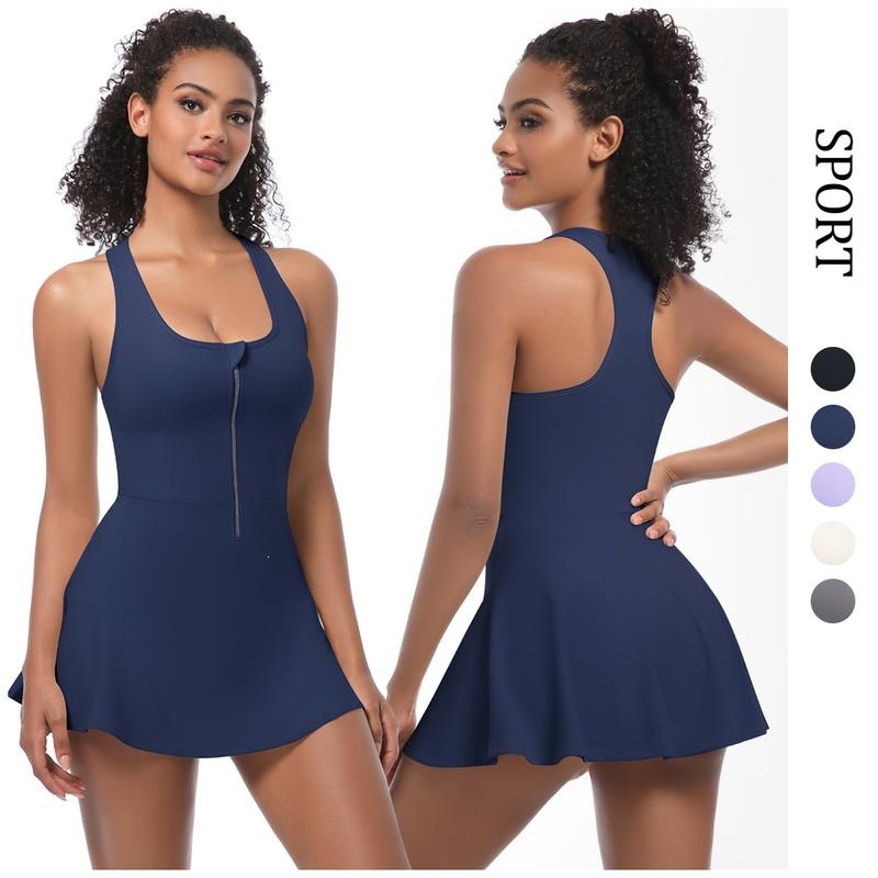 B 90535 Two Piece Slim Fit Sport Dress, faux two-piece sports dress