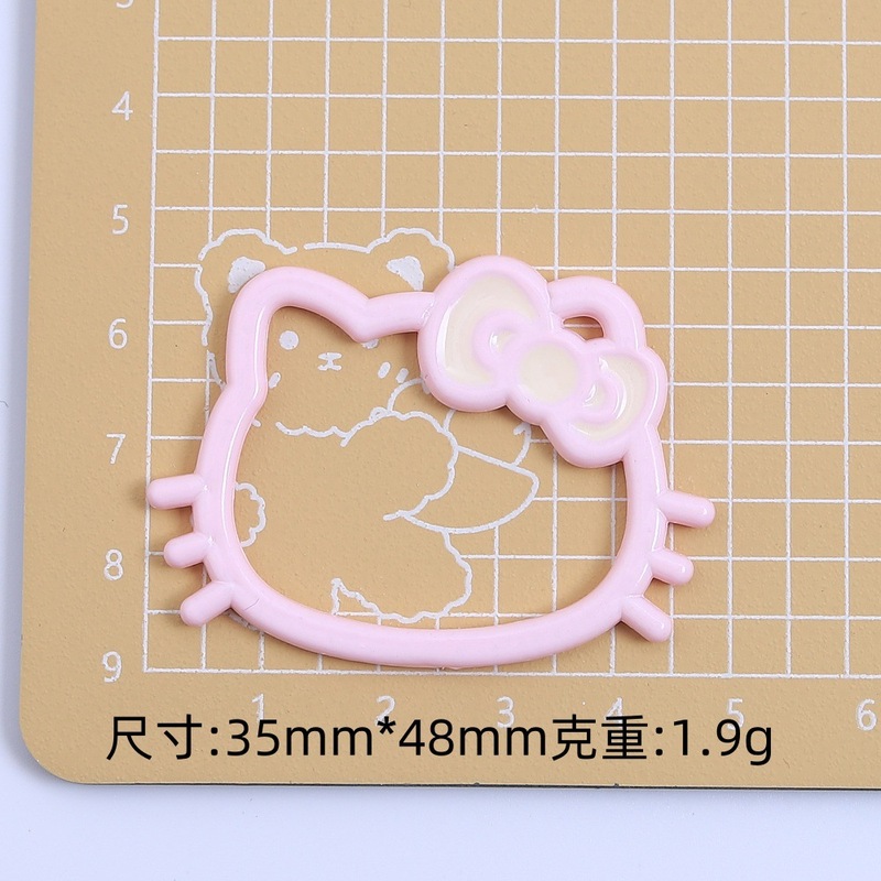 かわいい中空猫の頭漫画手作り diy ジュエリーアクセサリークリーム接着剤樹脂小物ヘアピン材料パッケージ|undefined