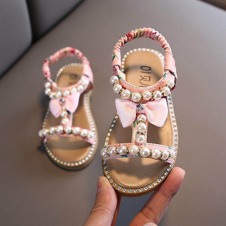 Free Shipping Summer Baby Sandals Girl Children Princess Non-slip Infant Toddler Shoes Step Front Shoes Soft Sole 0-1-2-