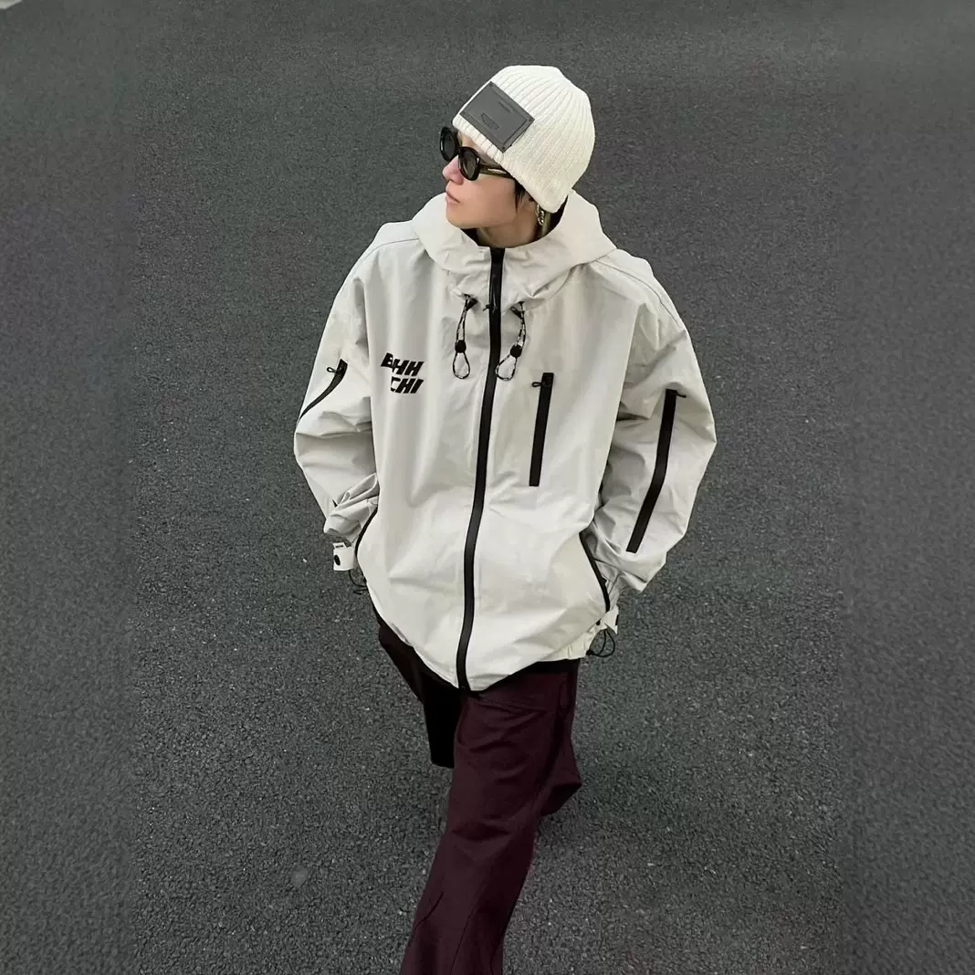 美式冲锋衣外套男女春秋季新款设计感小众情侣潮牌机能风衣夹克男