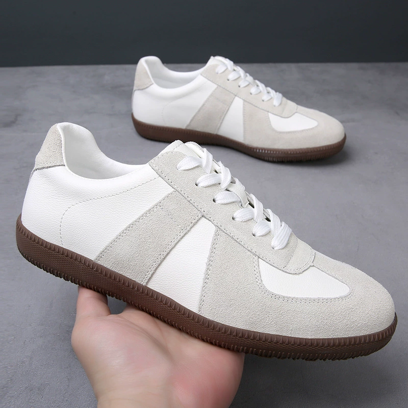 Цельная доставка немецкие тренировочные туфли, мужская обувь, повседневная Белая обувь из натуральной кожи, мужские универсальные удобные дышащие туфли на плоской подошве, военная тренировочная обувь