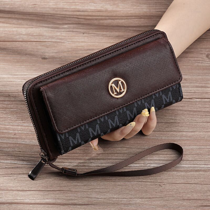 New Style Letter Buckle Women's Wallet with Multiple Card Slots, Fashionable Long Wallet, Large Capacity Clutch Bag, Mobile Phone Coin Purse
