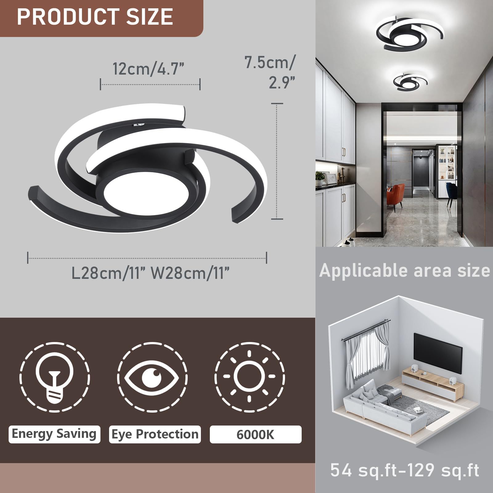 Transfronterizo Amazonas sala de estar lámpara de techo dormitorio lámpara de pasillo LED luz de atmósfera moderna simple lámpara Zhongshan al por mayor image 19