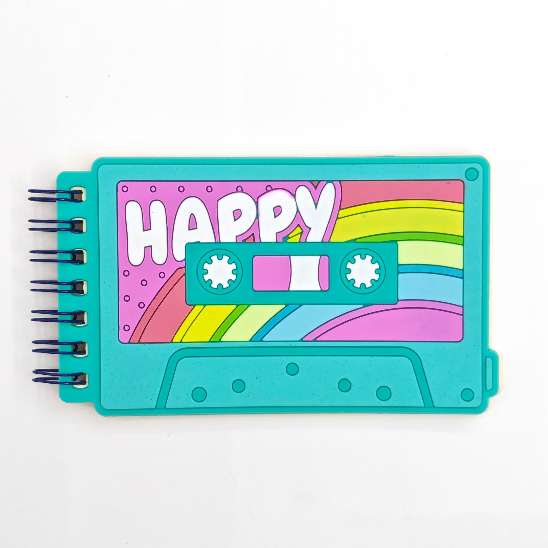 Cubierta de silicona pequeña bobina libro mini dibujos animados especial en forma de cuaderno papelería creativa forma de animal lindo con pluma