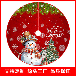 Amazon Snowman Christmas Tree Skirt to Figure Printed Christmas Tree Bottom Decorations Christmas Gifts Tree Skirt