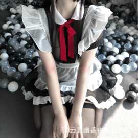 林林婷情趣内衣制服诱惑绑带围裙网纱透视角色扮演性感女仆套装