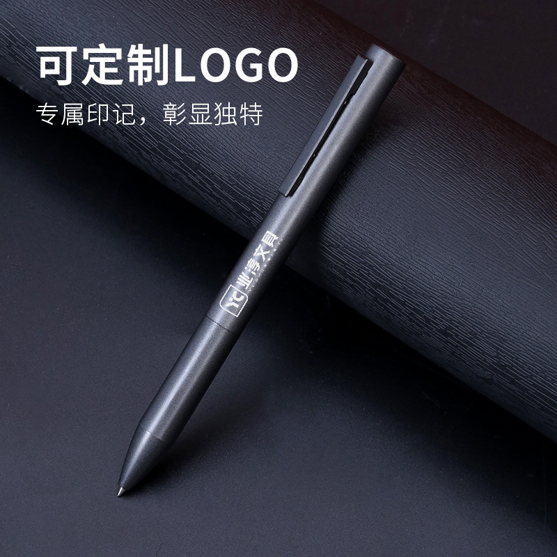 Signature Pen 0.5mm Business Black High-End Rotating Bullet-Head Metal Pen Advertising Pen Logo Ballpoint Pen