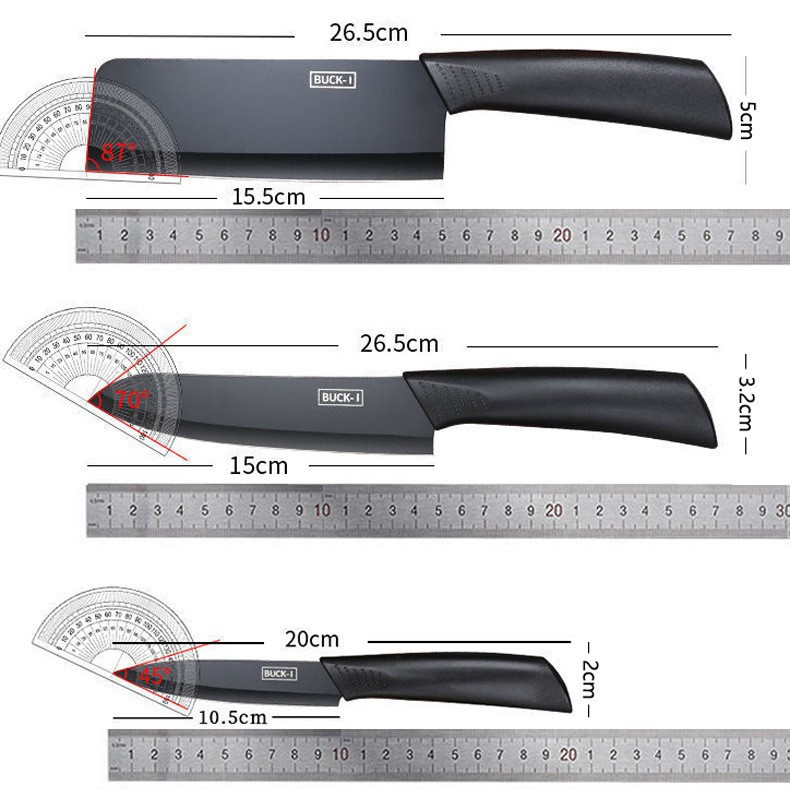 Juego de cuchillos de cocina de acero inoxidable, cuchillo de fruta, comida complementaria, cuchillo de cocina doméstico, tabla de cortar, juego completo de cuchillos dos en uno