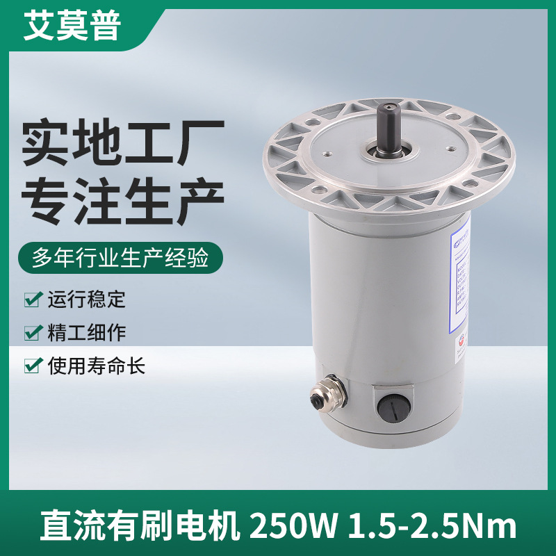 宁波厂家直供250W直流有刷电机 12V永磁同步有刷电机
