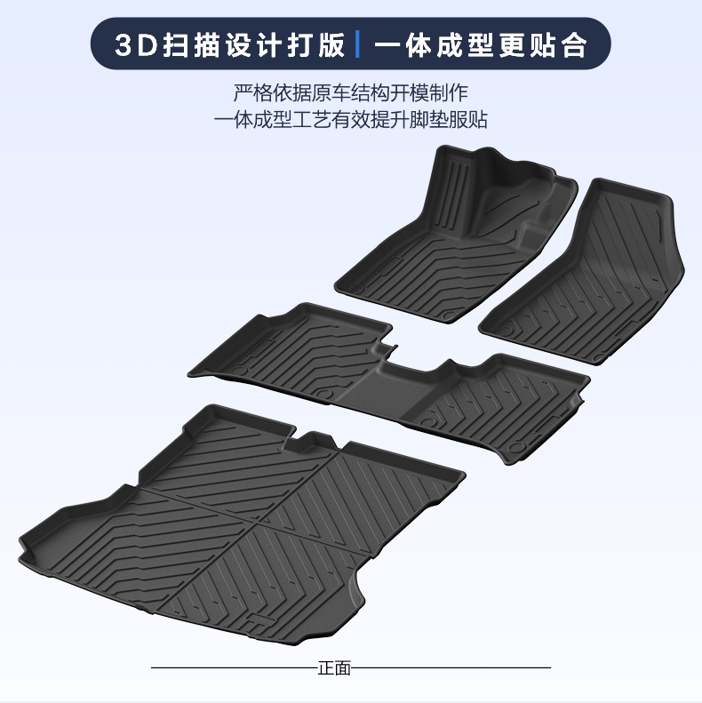 Suitable for Volkswagen Id.4Crozz Car Floor Mats, Fully Environmentally Friendly Removable Tpe Floor Mats, Trunk Mats, Waterproof and Wear-Resistant