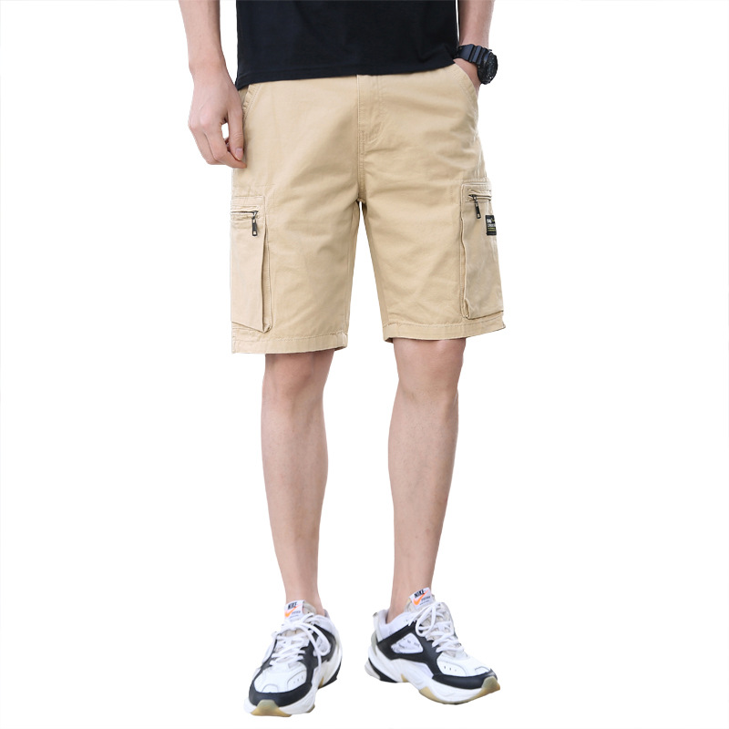 2022 verano Comercio exterior estilo coreano recortado pantalones cortos hombres rectos multi-Bolsa de ropa de trabajo cortos ins moda de los hombres jóvenes pantalones Casuales