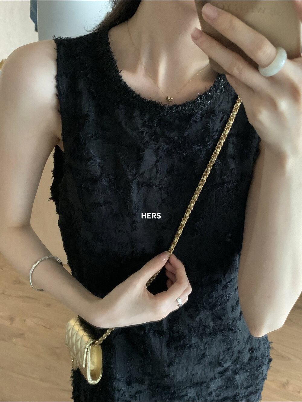 Đầm maxi nữ thắt eo cổ tròn không tay ren phối quý phái — màu đen, màu trắng chi tiết 10