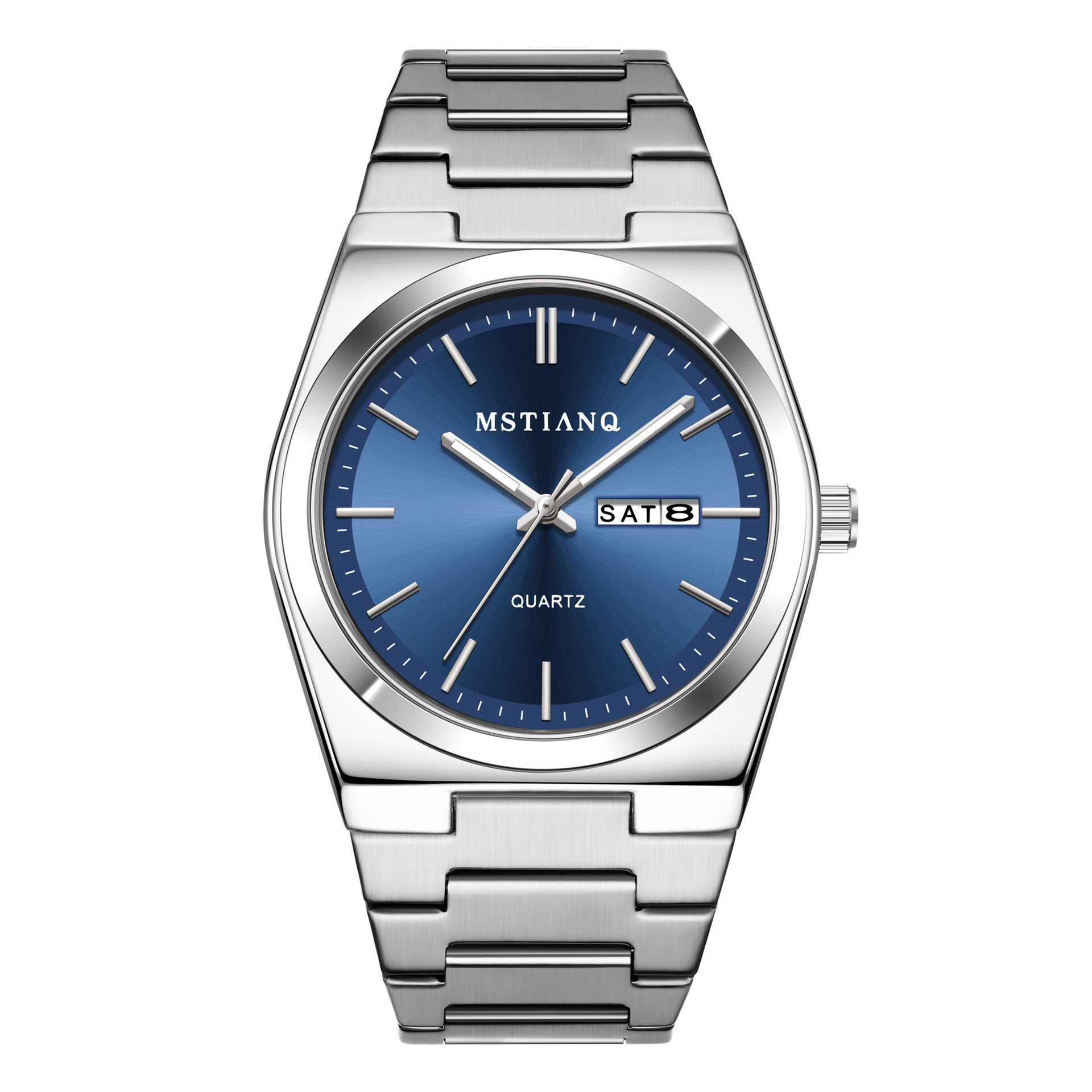 genuine goods new men's watch automatic waterproof fashion business trend double calendar watch men's steel band wristwatch
