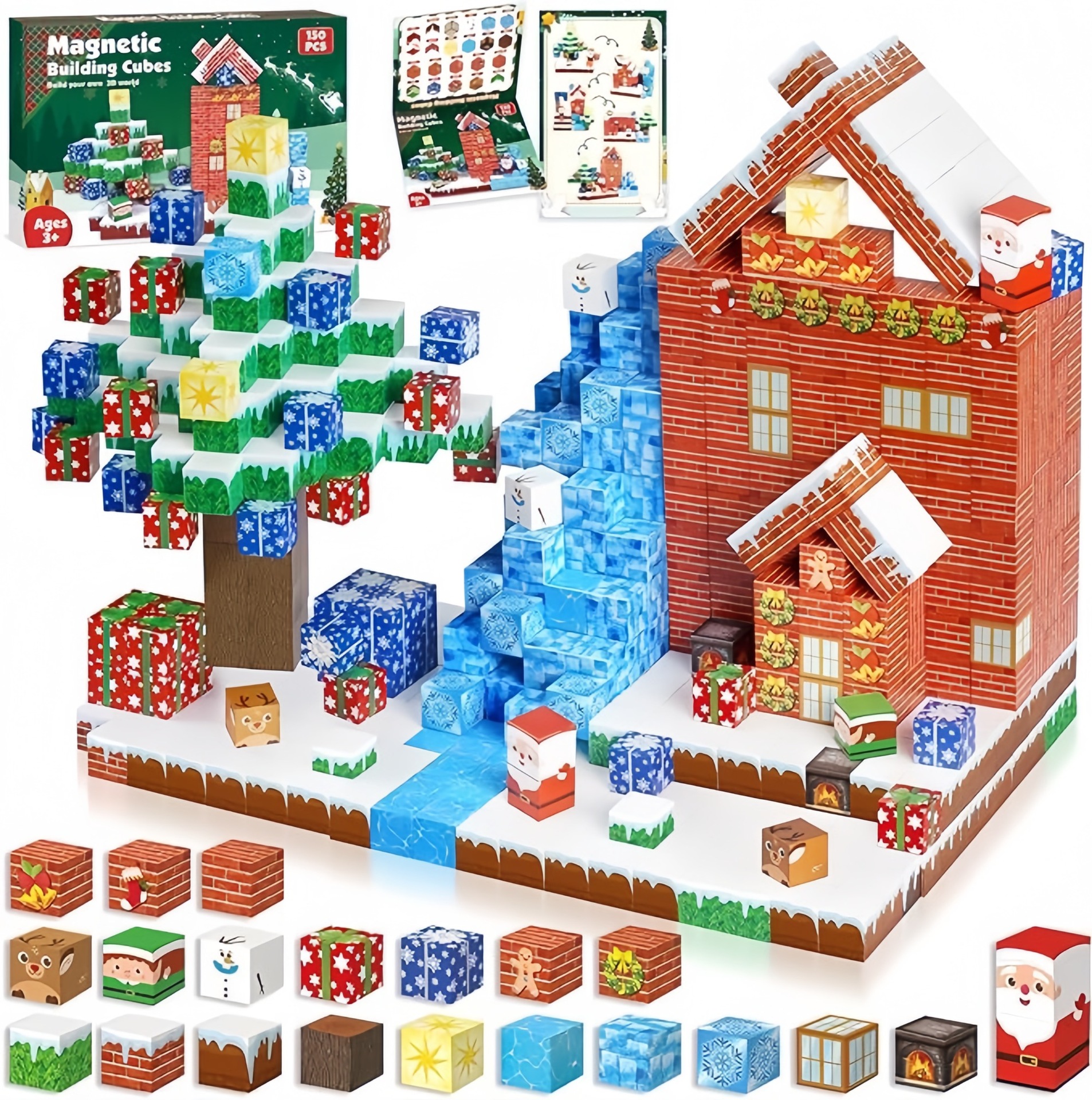 Transfronterizos Amazon My Blocks World Magnetic Block Set Puzzles Magnetic Cuadrados Juguetes Bosque Original