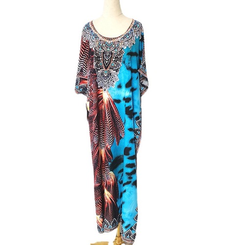 European and American Style Quick-Drying Printed Robe Holiday Bikini Sunscreen Shirt Swimsuit Cover-up 5D192
