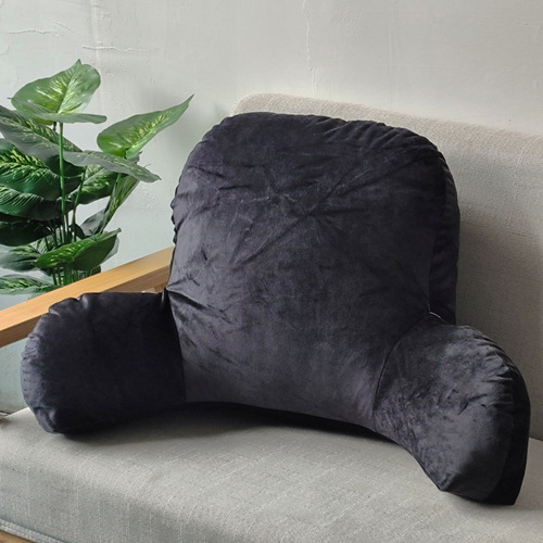 Wholesale solid color corduroy cushion with armrest lumbar sofa back pillow warm crystal velvet pillow can be customized