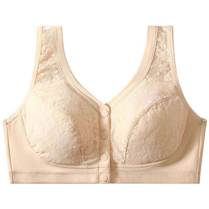 Ropa interior madre sujetador de chaleco de recolección transpirable sin anillo de acero para mujeres de mediana edad y ancianos sujetador de talla grande para mujeres con hebilla delantera
