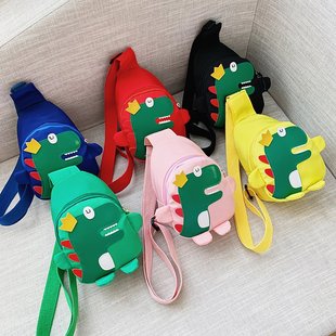 Children's Bag Wholesale Children's Chest Bag Casual Crossbody Backpack New Baby Cute Small Dinosaur Chest Bag