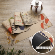 跨境亚麻橡胶吸水地垫卧室门口地垫客厅防油进门垫子浴室防滑脚垫