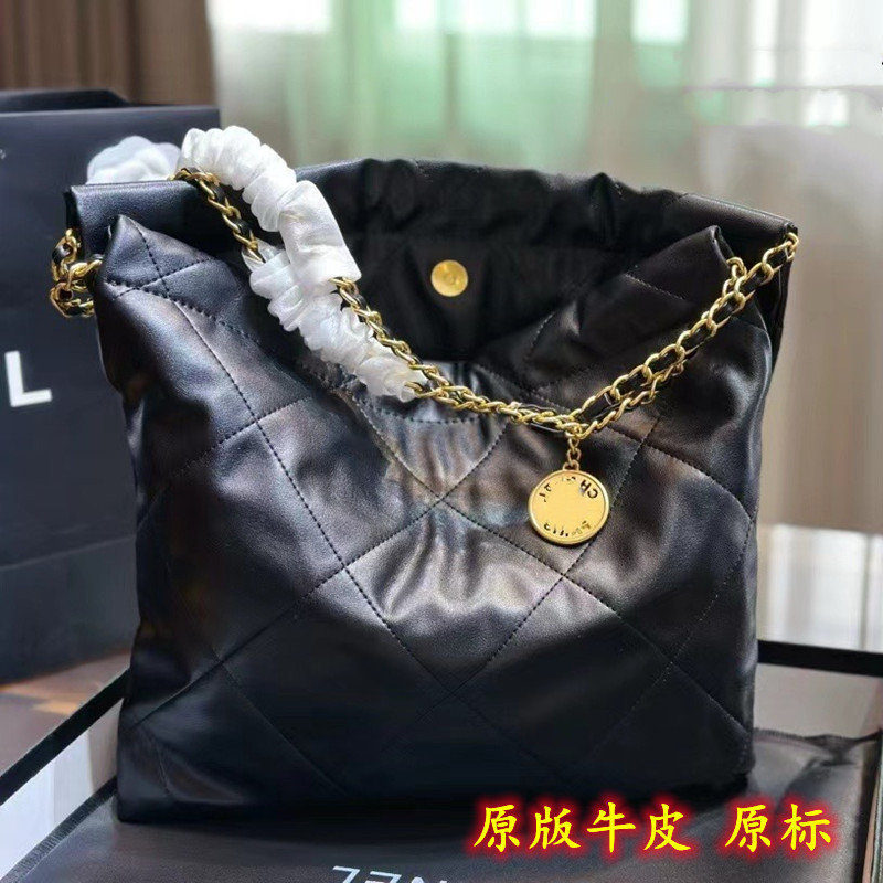 Bag Women's New Style Chanel Style Bucket Rhombic Chain Tote Bag Garbage Bag Bag Large Capacity Commuting Shoulder Bag