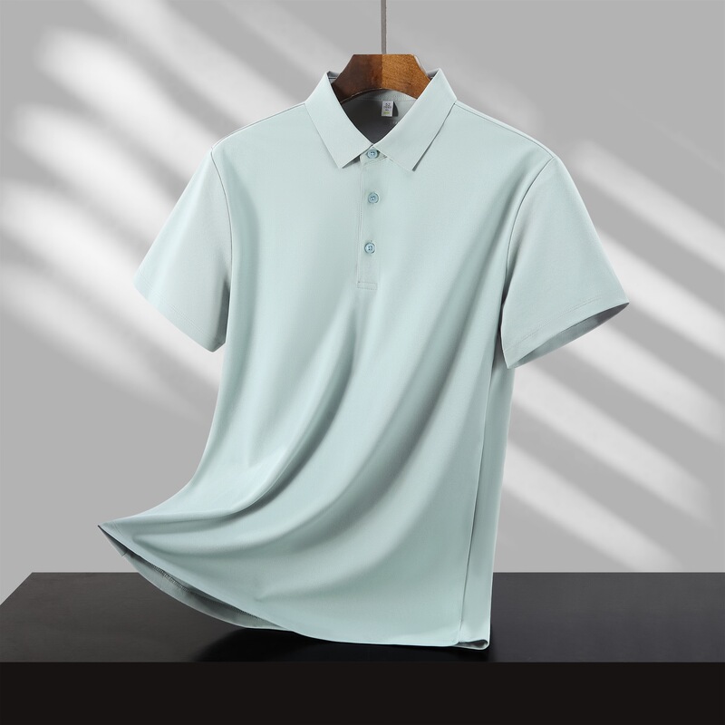 10A White T-Shirt with Water-Gloss Effect, Magic Three-Proof Short-Sleeve Polo Shirt for Men, New Spring/Summer 26 Collection, Casual Top with a Turn-Down Collar