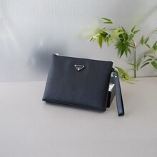 P家新款手拿包商务信封包牙签纹头层牛皮手包十字纹纯皮夹包高端