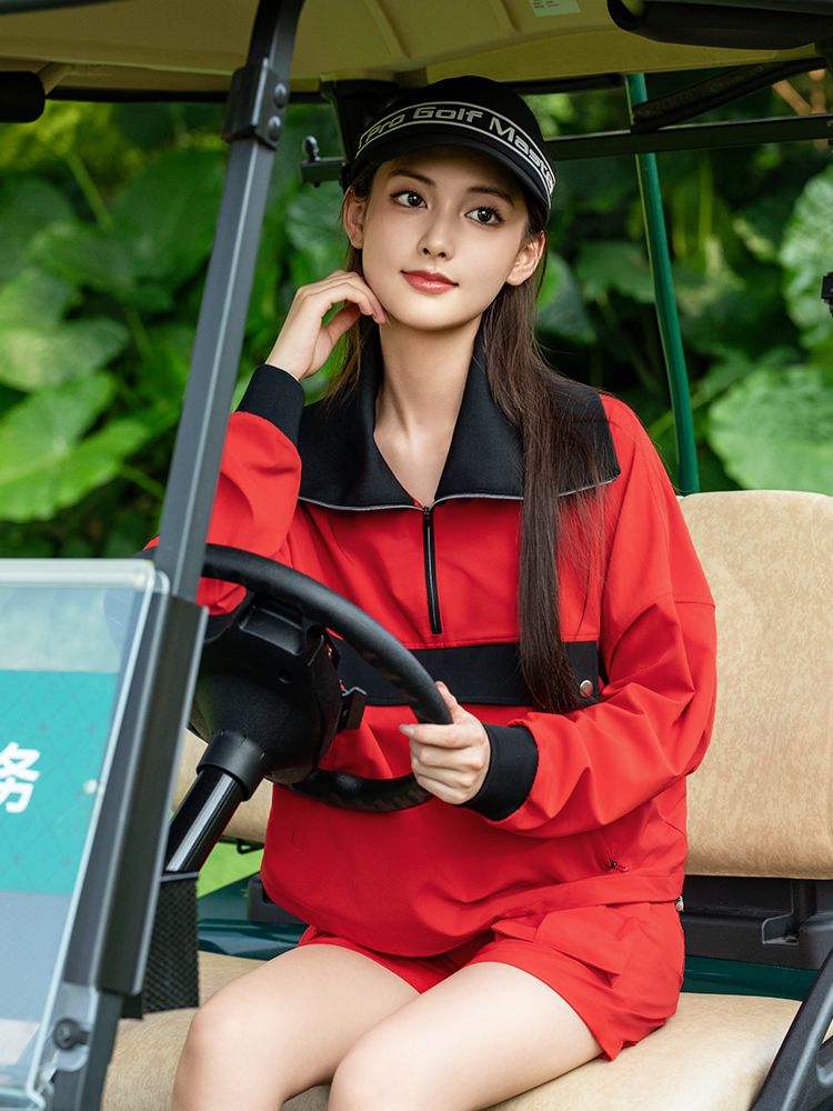 Quần short thể thao nữ PGM Golf dáng thể thao, túi đa năng, cạp thun co giãn — Quần short đỏ [Quần short bảo hộ lao động loại A/túi đa năng/dây thun co giãn] KUZ208