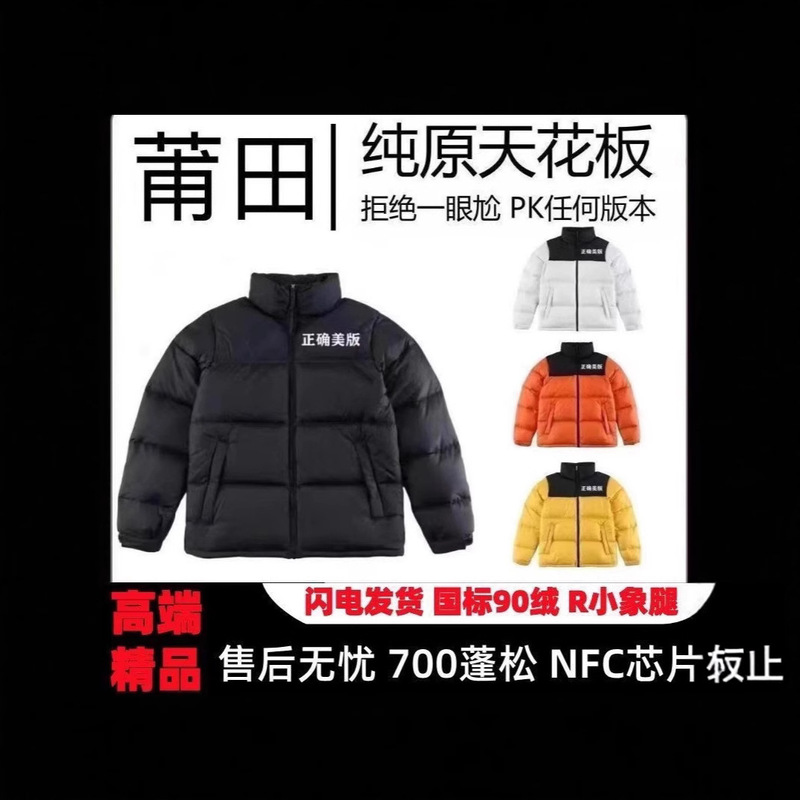 Pure Original American Version 1996 down Jacket 700 Fluffy White Duck down Long-Sleeved Tnf North Winter Thickeneded Warm Jacket for Men and Women