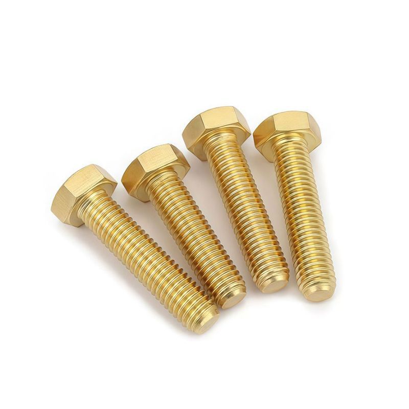 Brass extra largo perno hexagonal tornillo de cobre tornillo de cabeza hexagonal tornillo grueso hexagonal tornillo de cobre