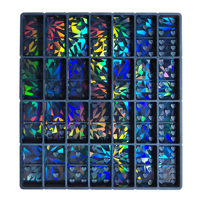 ホログラム愛ドミノ骨牌シリコン金型diyホログラムレーザードミノ|undefined