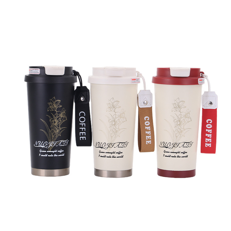 Top Quality American Style 316 Stainless Steel Straw Insulated With Ceramic Inner Liner, Cup, High-Value Lily Of The Valley_voghion.com