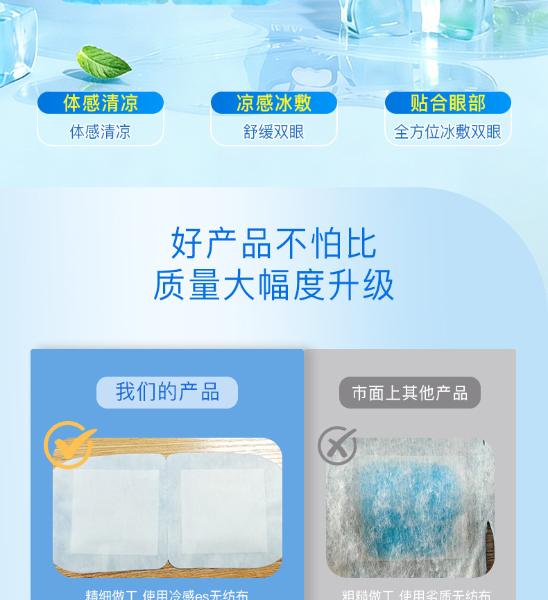 Cooling Ice Eye Mask Soothing Cold Compress Eye Patch with Lutein for Summer Relaxation key features