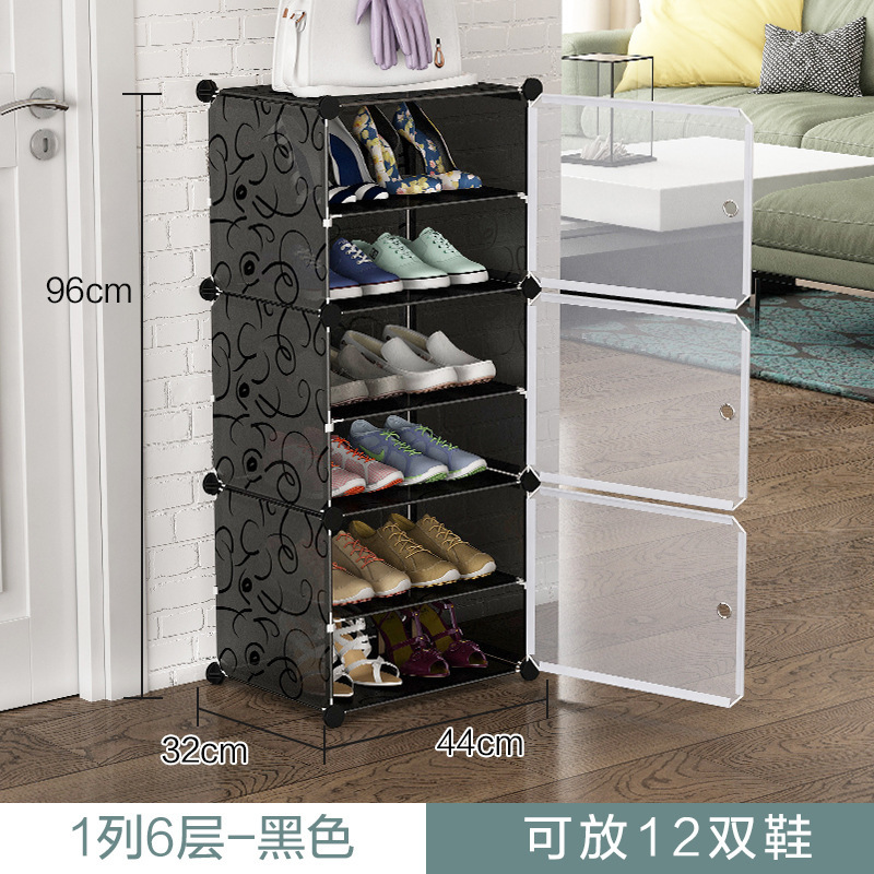 Estante de zapatos simple puerta doméstica multicapa de almacenamiento a prueba de polvo interior nuevo tipo 2026 alquiler transparente gabinete de zapatos de plástico