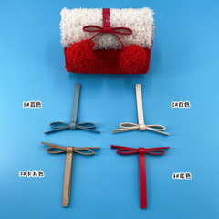 DIY Knitted Cable Bag Accessory Cute Minimalist PU Leather Bow Decoration Accessory