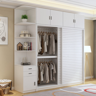 Sliding Door Wardrobe Bedroom Household Modern Simple Master Bedroom Sliding Door Storage Cabinet Storage Cabinet Sliding Door Wardrobe Corner