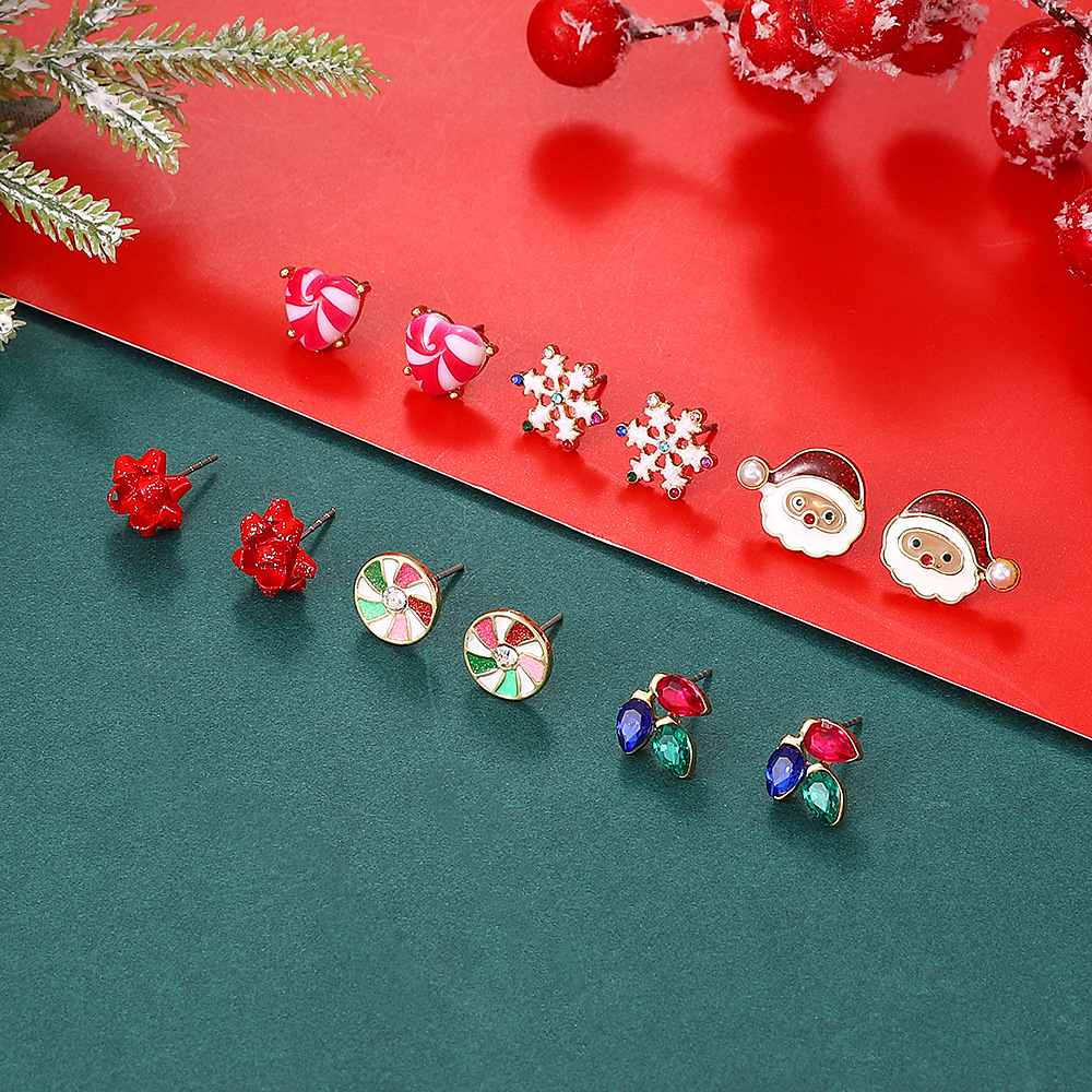 18g Weight Christmas Festival Women's Gender Cute Style Cute Earring Sets 3