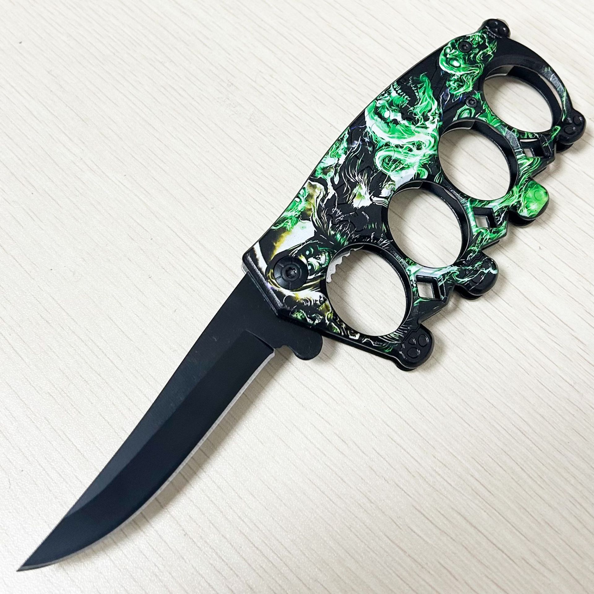 折叠刀小刀铝手柄户外旅行便携防身刀不锈钢折刀家用拳套刀可折叠