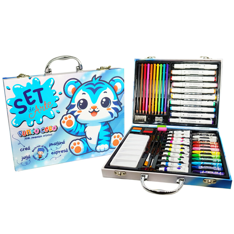 53 pinceles fábrica de pintura al por mayor estudiantes acuarela marcador de plomo de color caja de regalo portátil para niños graffiti