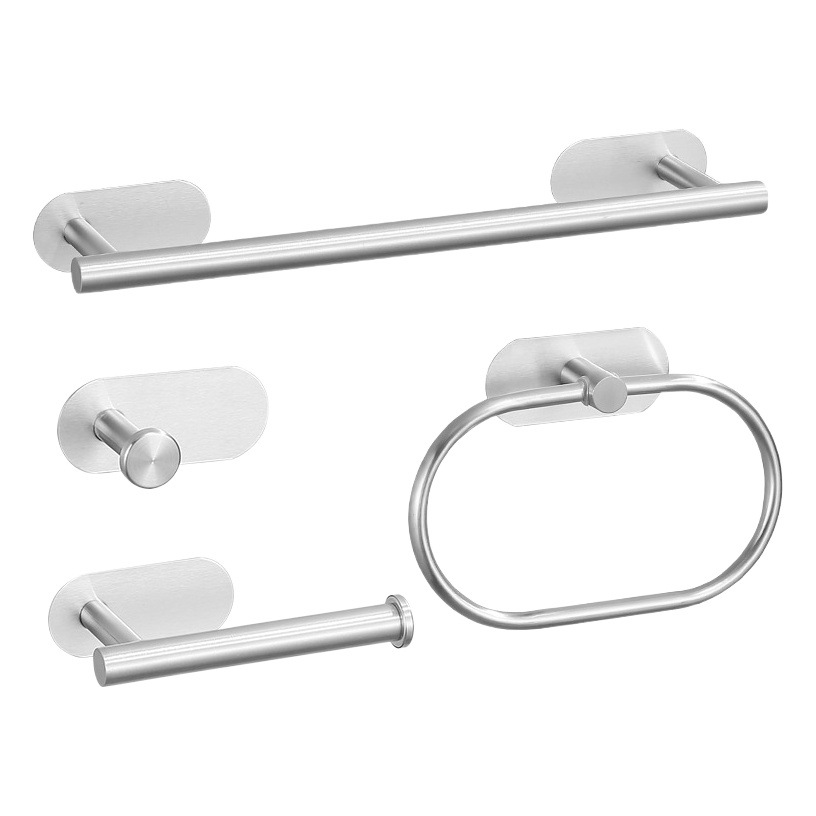 Portarrollos de papel higiénico de acero inoxidable, estante de almacenamiento de plástico para cocina, estante de almacenamiento para baño sin taladro, estante para papel higiénico image 1