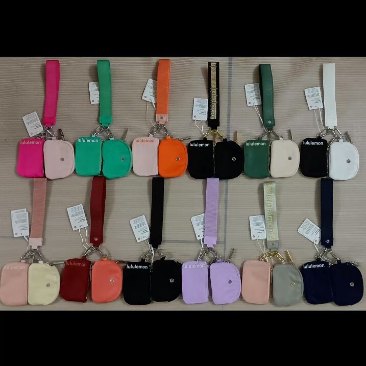 Cross-Border Lulu Same Style Wrist Bag Portable Mini Fashion Color Matching Coin Purse Nylon Waterproof Storage Key Bag