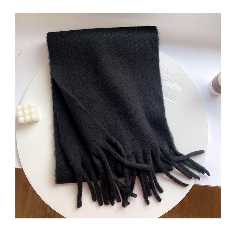 Solid Color Thickened and Extended Scarf for Women, 2026 Autumn and Winter New Korean Style, Versatile Winter Shawl for Students, Pink